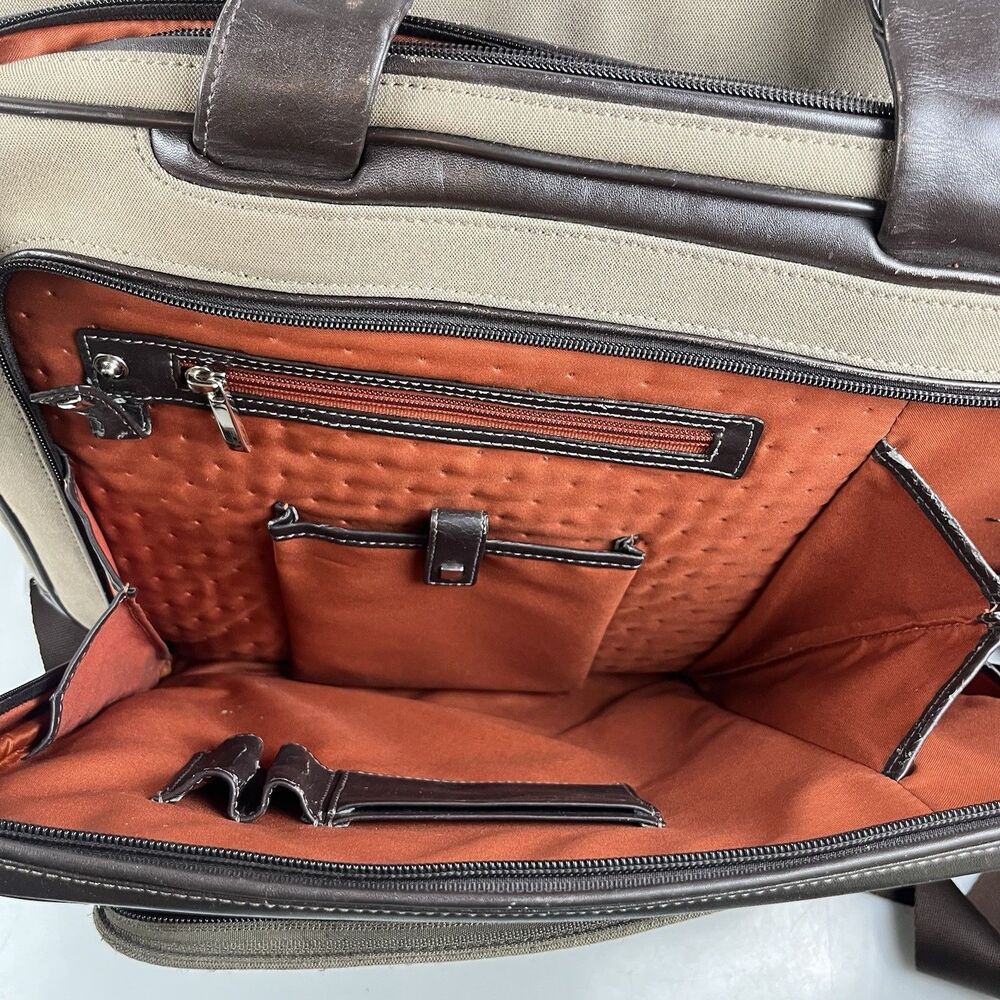 TUMI Achievement 23641MC 2-Way Business Bag Nylon & Brown Leather Tan (Flaws) - Picture 11 of 11